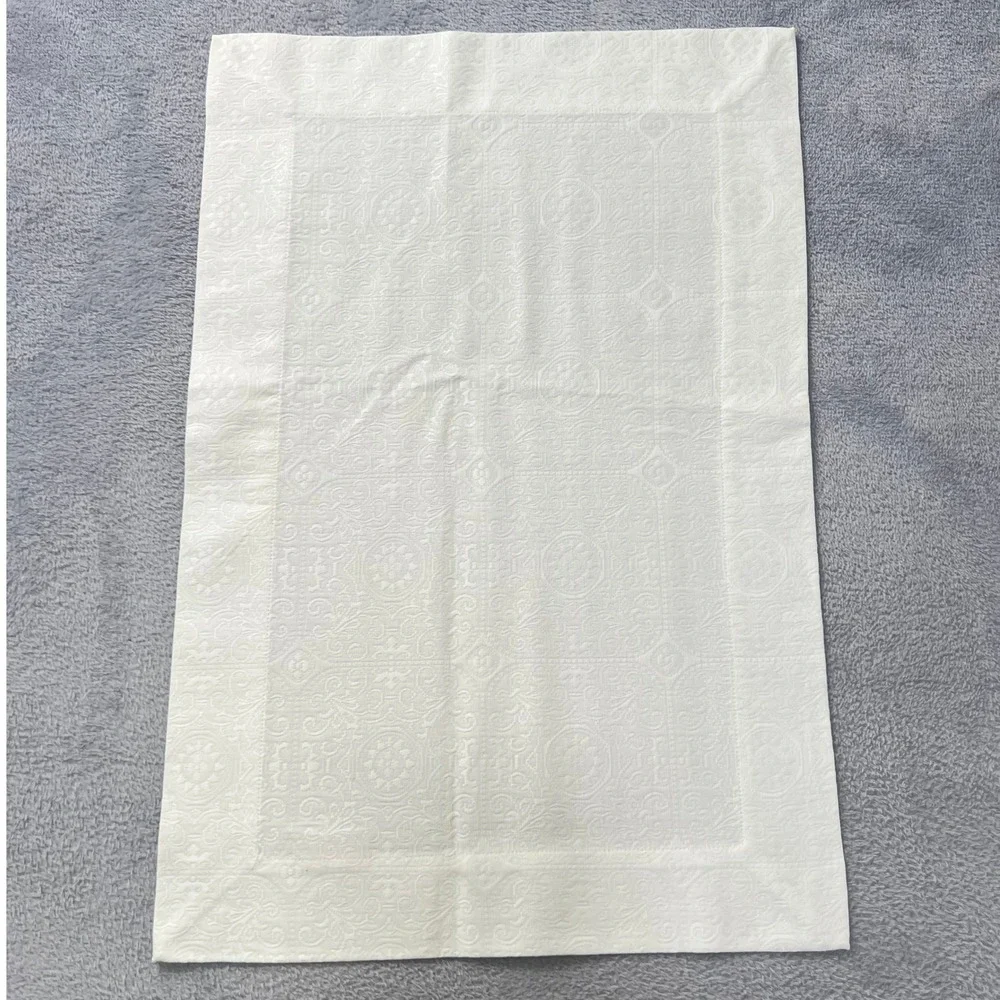 Vtg. Sferra Bros 100 Egyptian‎ Cotton White Damask Jacquard Placemats Set of 10